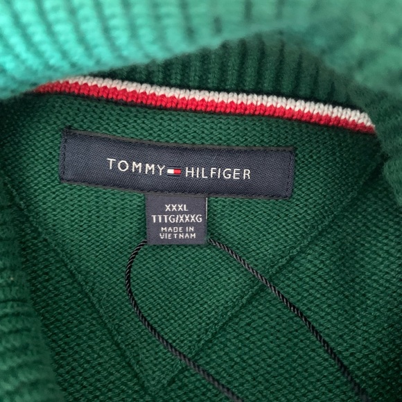 Tommy Hilfiger Icon Monogram Turtleneck Men Sweater Green 3XL - Picture 7 of 16